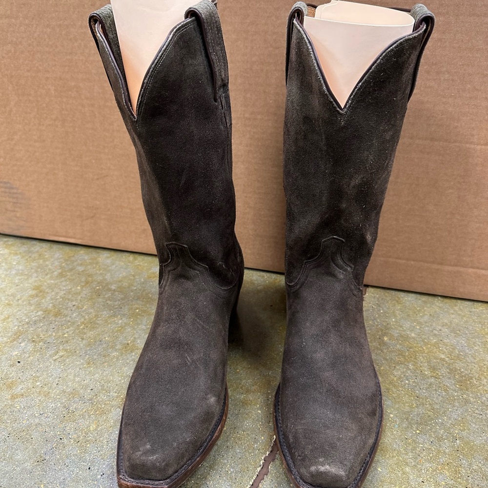 Lucchese Chocolate Old Friend Leather Boots 10.5